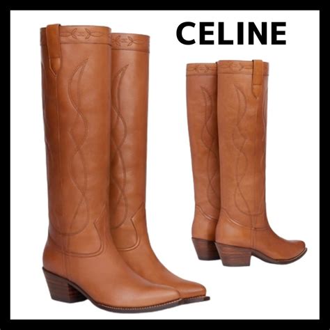 celine cowboy boots|celine knee high boots.